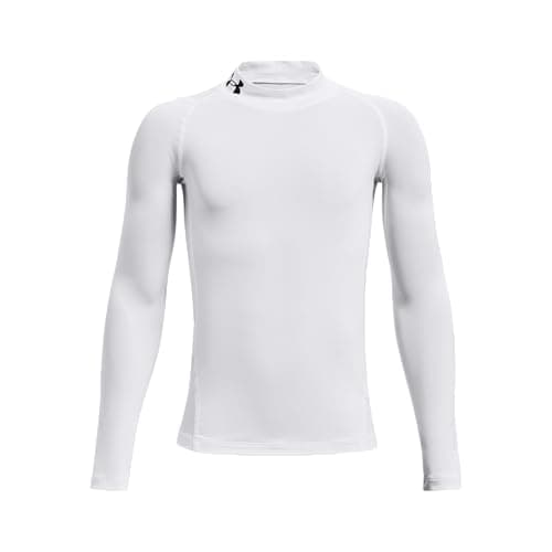 Image of Under Armour Boy's UA HG Armour Mock LS Shirt White