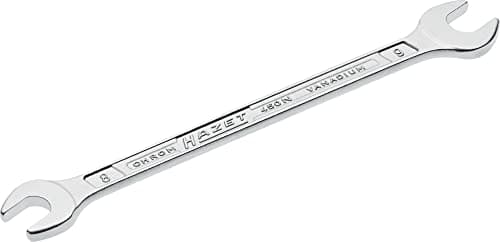 Image of HAZET 450N-8X9 139 mm Hexagon Profile Double Open-End Wrench - Chrome-Plated