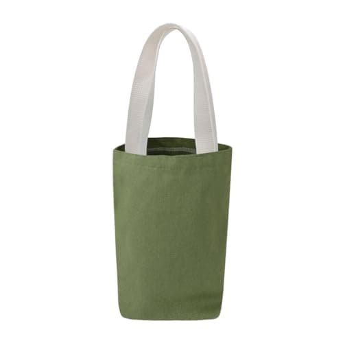 Image of AfitLulu Mini Canvas Tote Bag, Cute Small Reusable Aesthetic Tote Bag for Women with Handle for DIY Art, Gift Bag for Wedding, Party, Birthday (green)