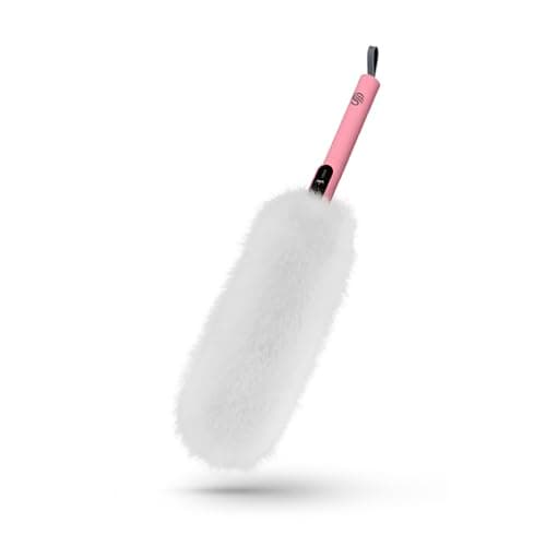 Image of Swan x Lynsey TV's Queen of Clean Ultra-Fine Microfibre 2-in-1 Duster, Flat & Tubular Modes for Versatile Cleaning, Super Soft Washable & Reusable Head with Hanging Loop, Pink, SWFC2005QOCN