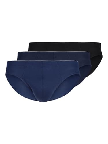 Image of Huber Men's Pack of 3 Brief Brasil Cotton 3 Pack 112635 Blue-Black Selection 3XL