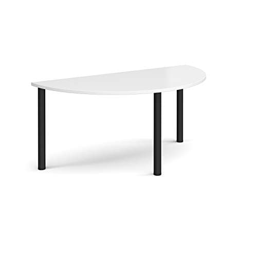 Image of Mr Office Semi circular radial leg meeting table - black legs, White