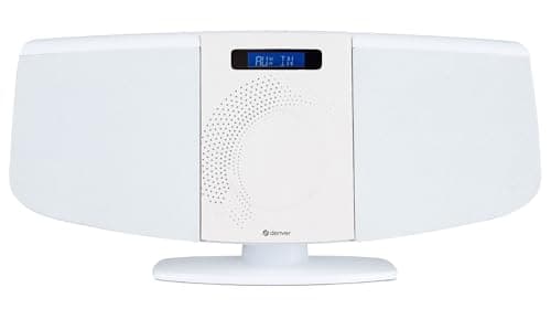 Image of Denver Bluetooth DAB+ CD Player HiFi with Motorised CD Door | Stereo Speakers, Wall Mountable, Mains Powered, LED Display, Remote Control, FM, USB, AUX IN & MP3 MDA-320