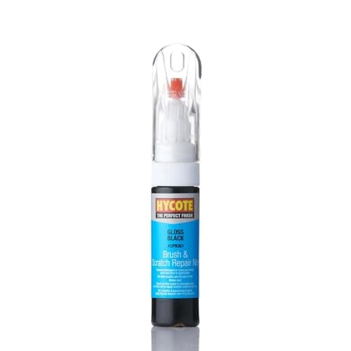 Image of Hycote Gloss Black Touch Up Paint with 2-in-1 Fine Brush & Precision Nib, 12.5ml – Repair Chips, Scratches & Imperfections on Paintwork | Double Acrylic Formula for Excellent Coverage