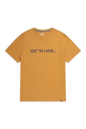 Image of Animal Classico Mens Cotton T-Shirt - Stylish, Lightweight & Breathable Tee in Soft - for Spring Summer Beach, Holiday & Travel Mustard S