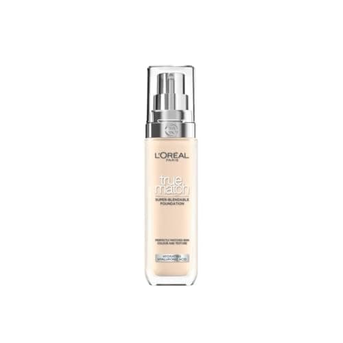 Image of L'Oreal Paris True Match Liquid Foundation, Skincare Infused with Hyaluronic Acid, SPF 17, Available in 40 Shades, 1.W Golden Ivory, 30 ml