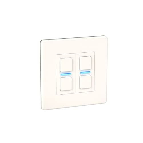 Image of Lightwave LP22WHMK2 Smart Dimmer with Energy Monitoring, 2 Gang, White Metal - Works with Alexa, Google Assistant, HomeKit. iOS & Android Compatible