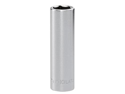 Image of Facom R.10LAT 6-Point Deep Socket 1/4in Drive 10mm - Chrome Vanadium Satin Finish