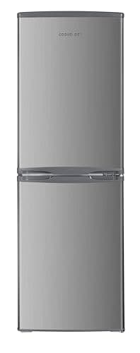 Image of Cookology CFF1425050 Static 142 Litre Freestanding 50/50 Fridge Freezer, Adjustable Temperature Control and Legs, Reversible Doors, Efficient LED Light, 4 Star Freezer Rating - in Inox