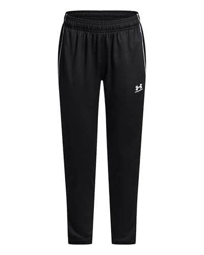 Image of Under Armour Girls' Challenger Training Pant, Comfortable Tracksuit Bottoms with Ankle Zips for Ease of Use, Girls' Joggers with Pockets,Black / / White,YXS