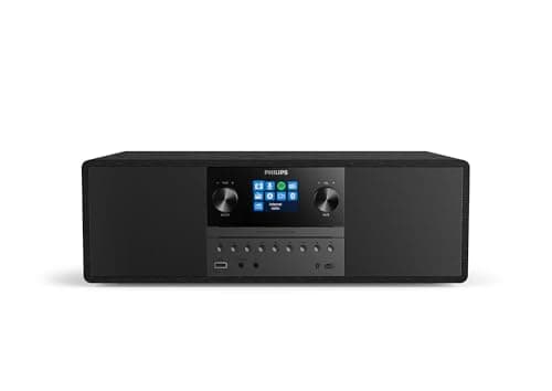 Image of Philips Micro Music System TAM6805 50W All-in-One with Internet Radio, Bluetooth, Spotify Connect, USB, CD Player, DAB+, FM, Bass Reflex Speakers – Compact Audio System for Home, Office, or Kitchen