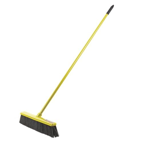 Image of Red Gorilla Broom in Yellow Long Handled Sweeping Brush Soft Bristles Compact 50cm Head Lightweight and Durable (Full Broom 1.5m with 50cm Head)
