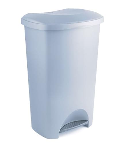 Image of Addis Eco Made from 100% Plastic Family Kitchen Pedal Bin, 50 Litre, Light Grey Recycled