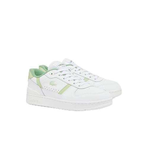 Image of Lacoste Women's T-Clip Basketball Sneaker Set, White/Light Green, 6.5 UK