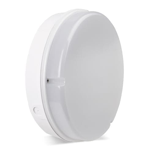 Image of Bright Source Wall & Ceiling Round Utility LED Bulkhead, White, Switchable Wattage 9W 14W 18W, IP65, 120° Beam Angle (1, Emergency + Microwave Sensor)