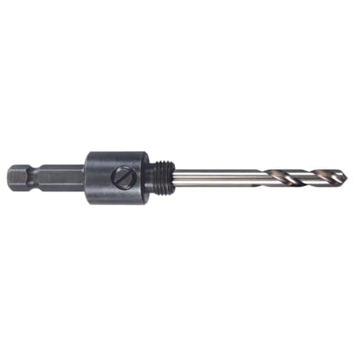 Image of Starrett XA1 Hole Saws Arbor - 14-30mm Hex Shank Arbor 1/2" Screw Thread with 100mm Carbide Tipped Pilot Drill - Quick Change Mandrel