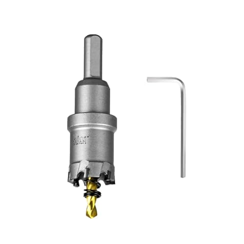 Image of SALI TCT Carbide Hole Saw for Hard Metal,25mm,63/64" Tungsten Carbide Tipped Hole Cutter Set with Titanium-Plated Pilot Drill bit for Metal, Stainless Steel, Iron, Wood, Aluminium, Plastics