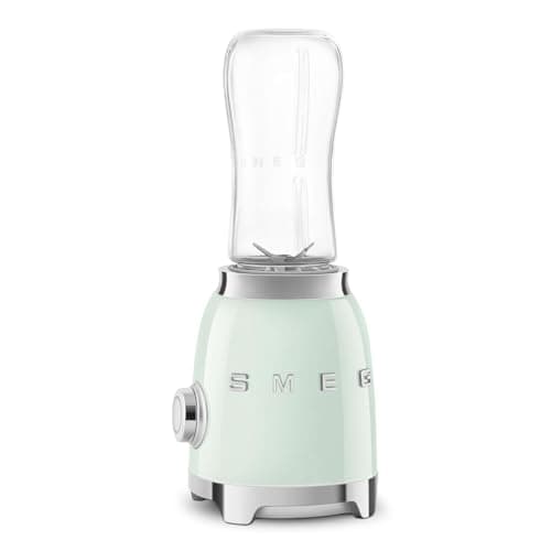 Image of SMEG 50's Retro Style Personal Blender with Backlit Knob and Two BPA 600 ML Free bottles PBF01PGUS Pastel Green