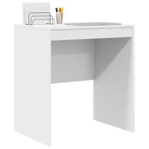 Image of vidaXL Desk White 70 x 50 x 76 cm Engineered wood, Living Room, Rectangular, Modern, Durable, Ample Storage, Compact Desk, Writing, Student, Functional