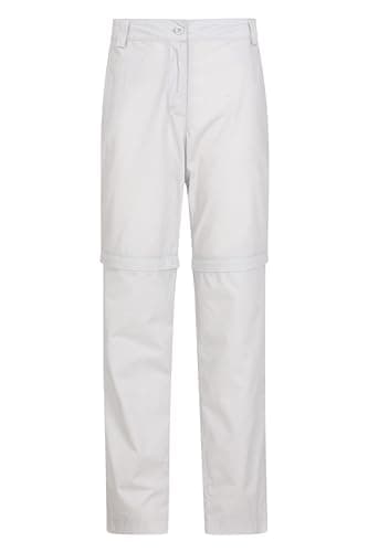 Image of Mountain Warehouse Quest Womens Zip-Off Trousers - Lightweight, Thermal Lined, Quick Dry Bottoms, Short Length Pants - Autumn Winter, Hiking, Camping Light Grey (Short Length) Women's Size 6
