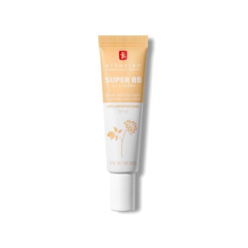 Image of Erborian - Super BB Cream with Ginseng - High Coverage Tinted Face Care Anti-Imperfections - Complexion Corrector and Perfecter - Sun Protection SPF 20 - Korean Cosmetic - Nude 15ml