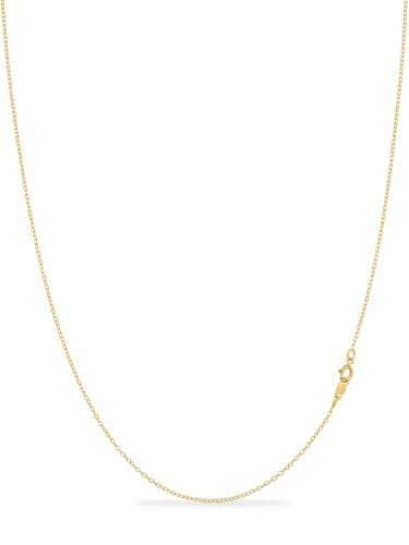Image of KEZEF 18ct Gold over Sterling Silver 1.3 mm Cable Chain for Women or Men - 925 Silver Italian Necklace Chain - Hypoallergenic and Tarnish Resistant - 22 Inches | 55 cm