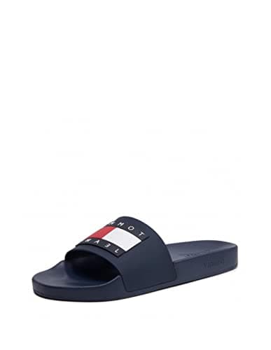 Image of Tommy Hilfiger Women's Shoes Tommy Jeans Flag Pool Slide Dark Blue Bathing Shoes 36, darkblue, 4 UK