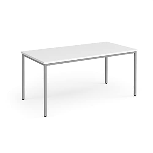 Image of Mr Office Flexi 25 rectangular table with silver frame 800mm deep, 1600, White