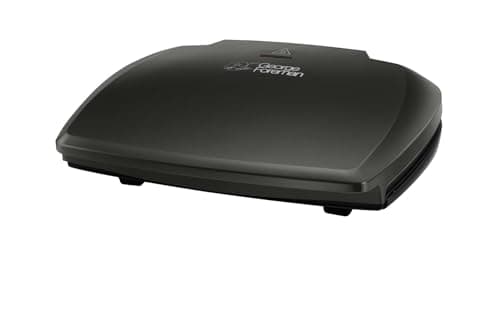 Image of George Foreman Large Electric Grill [Non stick, Healthy, Griddle, Toastie, Hot plate, Panini, BBQ, Energy saving, Vertical storage, Easy clean, Drip tray, Ready to cook light] Black, 2400W 23440