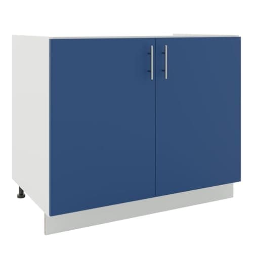 Image of JD Greta Adjustable Kitchen Sink Base Unit - 1000mm - Sink Cabinet with Doors (No Worktop) - Navy Matt