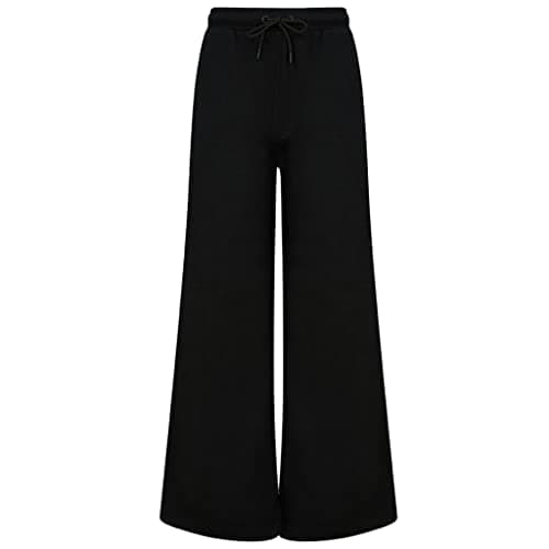Image of Skinni Fit Womens/Ladies Sustainable Wide Leg Jogging Bottoms (XXL) (Black)