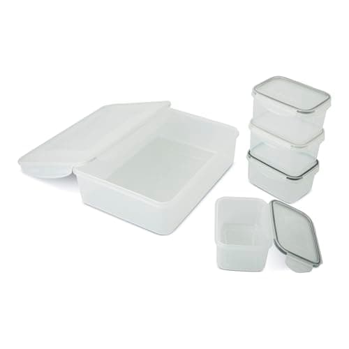 Image of Core Kitchen 5-Piece Food Storage Container Set – Airtight, BPA-Free, Stackable Containers with Snap-Lock Lids – Eclipse