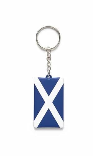 Image of Scotland Flag Keyring Soft Silicone Key Fob Scottish Great Britain UK Country Keychain Keepsake Souvenir Gift Car Keys House Keys Ring Charm Jewelry Gift