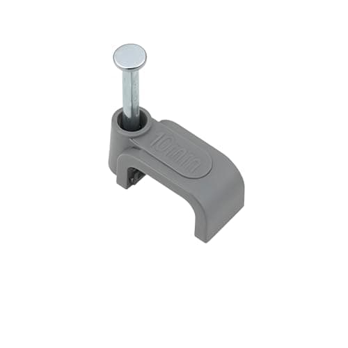 Image of REULIN 100+ Pack of 2.5 mm 5X10 T&E Cable Clips for Outdoor and Indoor Use, Wire Management Clips (Grey, 2.5mm - T&E)