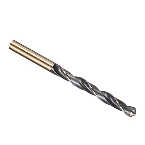 Image of PATIKIL 10mm Drill Bit, Jobber Straight Shank 4341 High-Speed Steel 118° Black and Gold Finish for Medium-hard Metal Steel Acrylic - 1 Pack