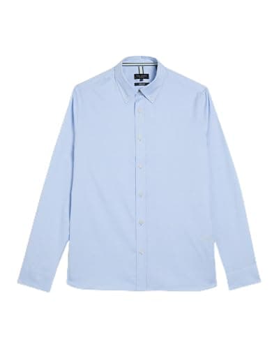 Image of Ted Baker Mens Allardo Ls Regular Premium Oxford Shirt, Lt-Blue, S UK
