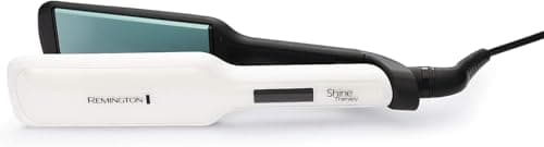 Image of Remington Shine Therapy Wide (45mm) Floating Plate Hair Straightener with Advanced Ceramic coating infused with Moroccan Argan Oil for sleek & smooth glide, 9 settings 150°C–230°C, S8550