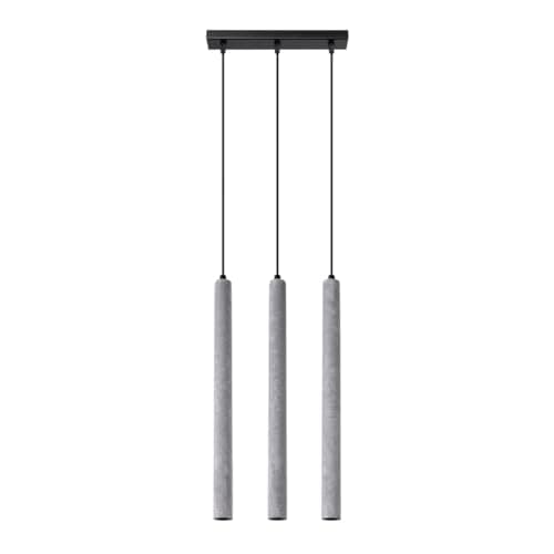 Image of Sollux Pastelo Modern Pendant Light for Bar in Concrete 3X G9