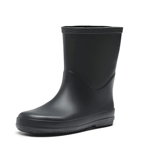 Image of DREAM PAIRS Kids Wellies Boys Girls Wellington Boots Waterproof Non-Slip Short Rain Boots Toddler/Little Kid/Big Kid,Size 8 Little Kid,Black,SDRB2203K-E