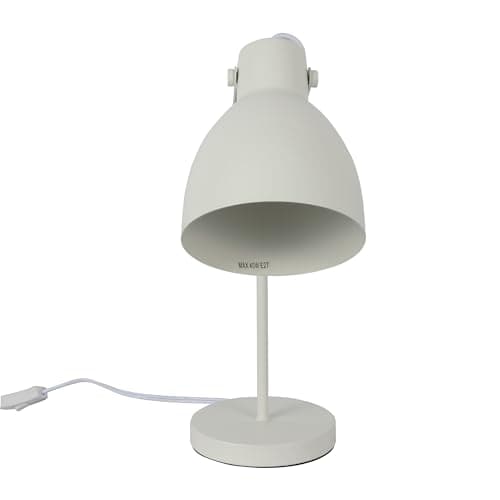 Image of TEKLED® LED Desk Lamp | Adjustable Armature Rotatable Table Light with Gold Steel Feature | Replaceable E27 Edison Screw Bulb Holder | for Bedside Reading Home Office Work Architects Students - White
