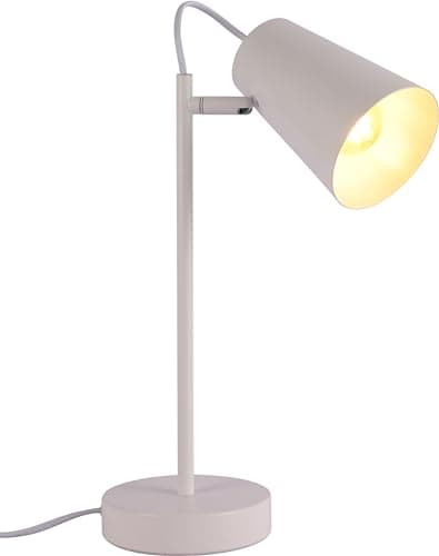 Image of TEKLED® LED Desk Lamp | Sleek Cut Cone Rotatable Table Light in Vibrant Colors | Replaceable E27 Edison Screw Bulb Holder | for Bedside Reading Office Work Architects Students - White