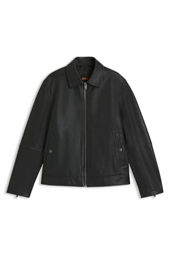 Image of BOSS Jogear 10268766 01 Leather Jacket 46 Black