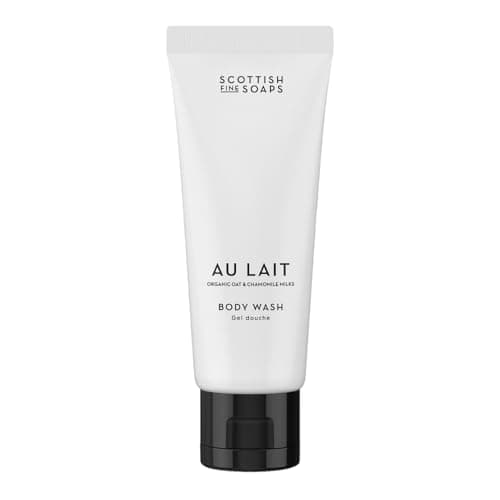 Image of Scottish Fine Soaps Au Lait Body Wash 75ml – Travel Size Gentle Exfoliating Body Wash with Lactic Acid and Milk Extracts