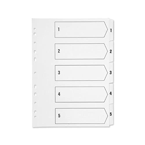 Image of Q-Connect 1-5 Index Multi-Punched Reinforced Board Clear Tab A4 White KF01527