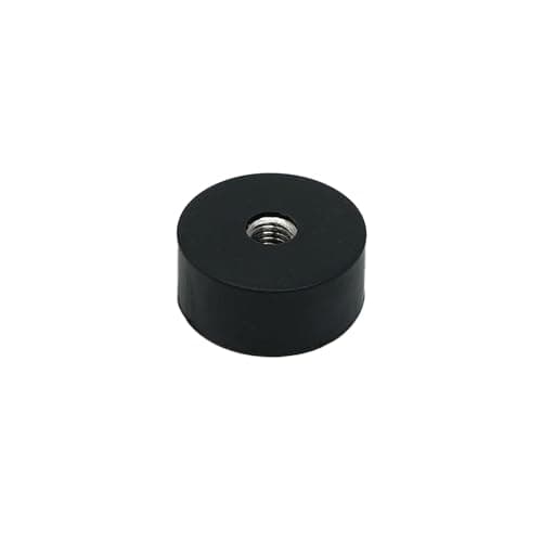 Image of Rubber Coated Pot Magnet for DIY, Engineering, Manufacturing, Hanging and Holding Applications - 22mm dia x 10mm thick x M5 thread hole - 3.8kg Pull