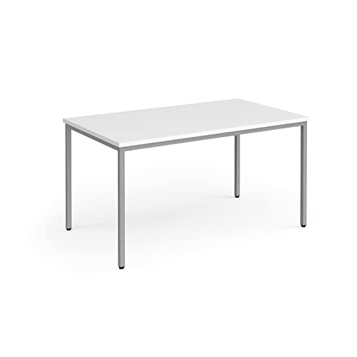 Image of Mr Office Flexi 25 rectangular table with silver frame 800mm deep, 1400, White