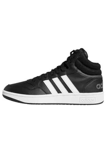 Image of adidas Men's Hoops 3.0 Mid Lifestyle Basketball Classic Vintage Shoes, Core Black/Cloud White/Grey Six, 11 UK