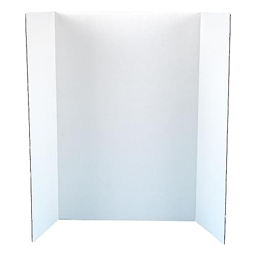 Image of Baker Ross Tri Fold Boards-Pack of 4, Plain White, for Displaying Table Top Projects and Presentations (EV235),122 x 91 cm