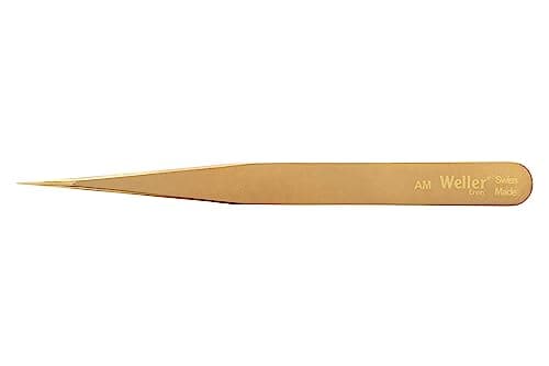 Image of Weller AM Precision Straight End Tweezers Brass Without Sparks, 5"/127mm