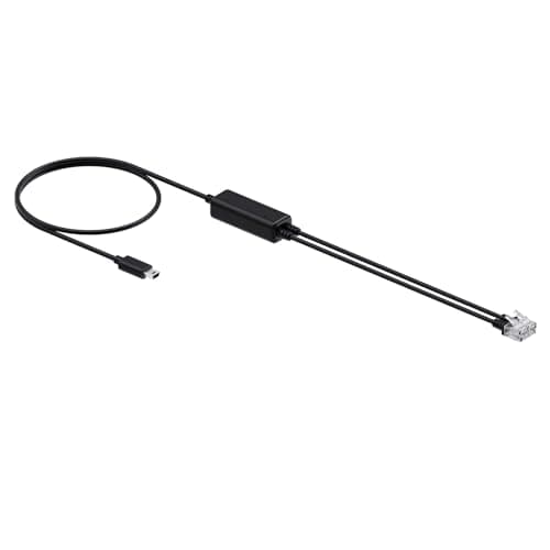 Image of Yealink Telephone Cable for WH64, WH63 E2, WH68 DECT Wireless Headset, Compatible with Cisco/Avaya/Poly/Grandstream/Snom/Mitel/Unify IP Desk Phone, USB to RJ9 Cable
